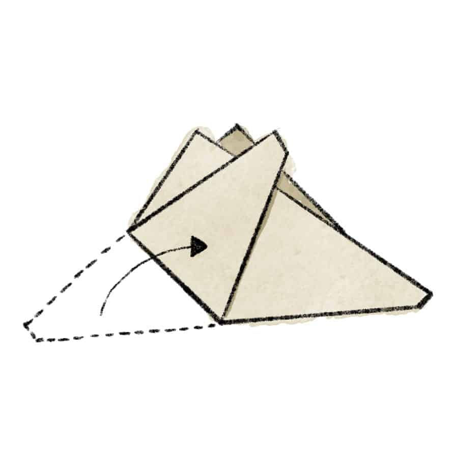 The four peak pocket square - Step 3