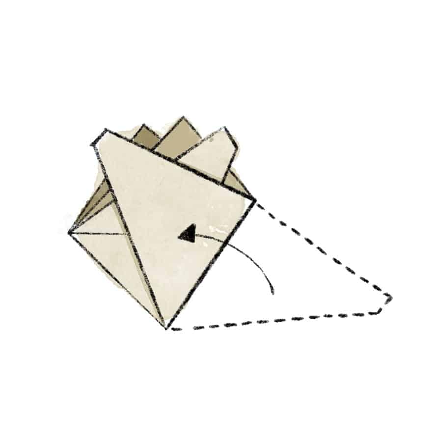 The four peak pocket square - Step 4