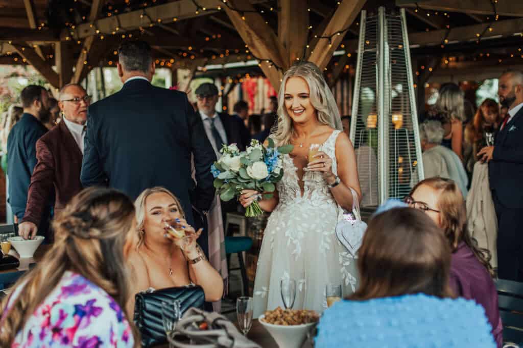 Wedding Seating - Image of a bride at her Twilight wedding BBQ